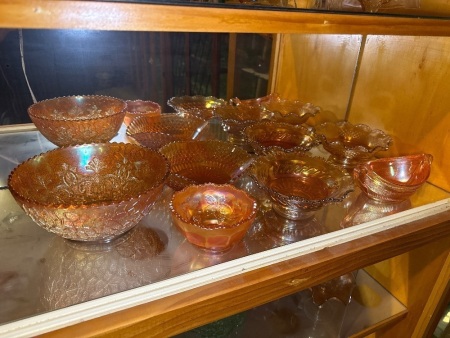 Assorted lot of Marigold carnival glass