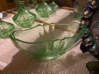 Green uranium/glow depression glass bowl - 2