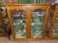 Pine display cabinet with glass shelves and swinging doors (QTY CHOICE 37, 38, 39)