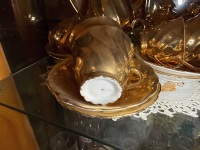 St Kilda swirl design coffee set - possibly gold plated - 3