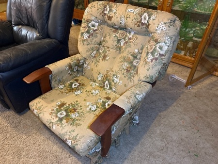 Fabric upholstered lounge chair