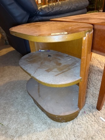 Art Deco side table with shelving