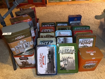 Job lot of ANZAC biscuit tins