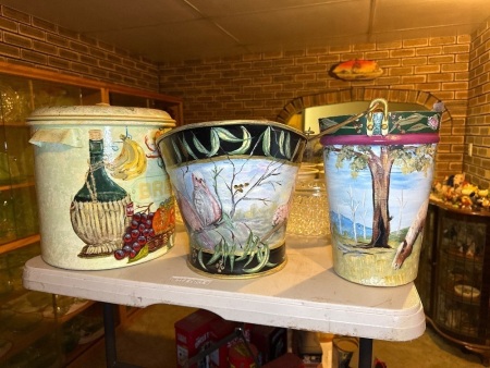 Tins etc hand painted by Shirley.A.Cole