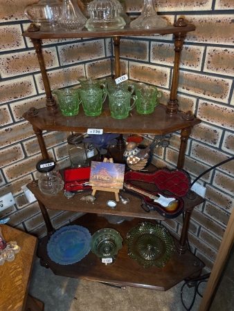 Four tiered wooden corner whatnot