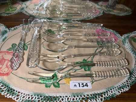 Assortment of Crystal/cut glass salad servers
