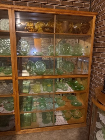 Large pine display cabinet with glass sliding doors (QTY CHOICE 203, 204)