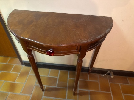 Vintage half round console table