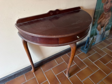 Vintage half round console table