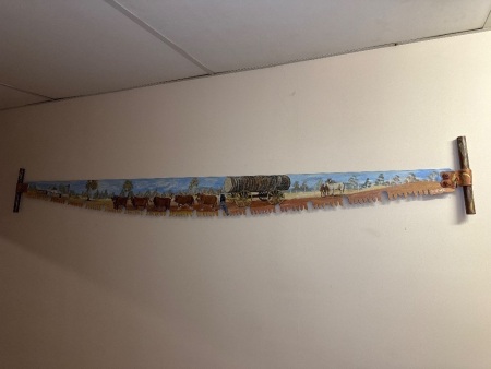 Crosscut saw hand painted by Shirley A Cole