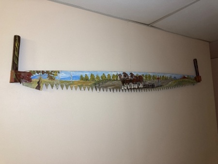 Crosscut saw hand painted by Shirley A Cole
