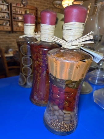Pickled fruits in jars for decorative purposes