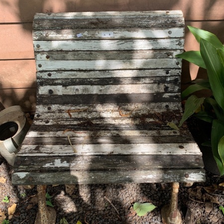 Antique Cast Iron & Timber Garden Chair
