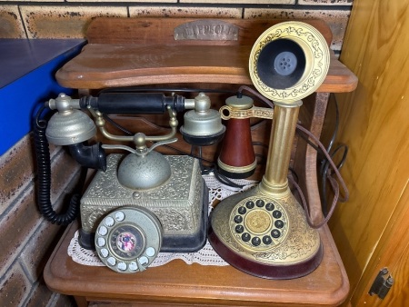 Two vintage look replica telephones