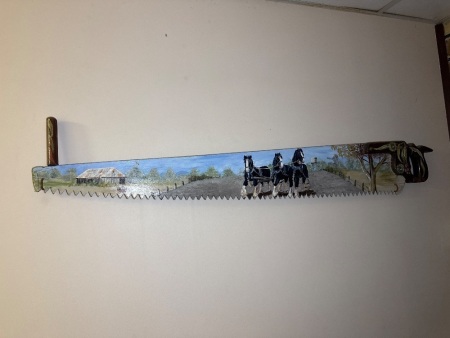 Vintage hand saw painted by Shirley A Cole
