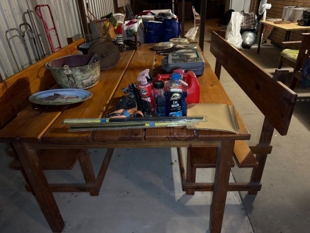 Heavy pine table setting