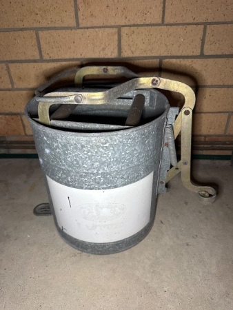Galvanised tin mop bucket