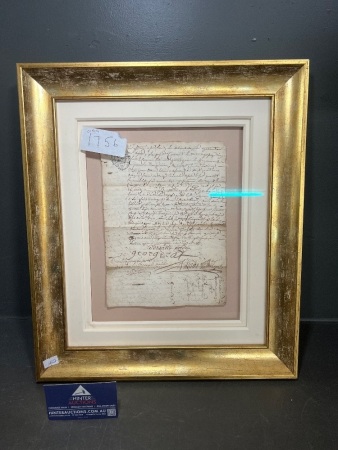1756 French Legal Manuscript or Notary Contract