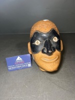 Indonesian Hand-Carved Wooden Head Sculpture