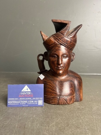 Wooden Carved Indonesian-Style Sculpture