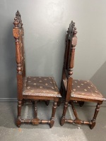 Pair of Antique Heavily Carved Chairs - 2