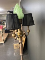 Art Deco Floor Lamp with Flame Glass Centre Shades - 3