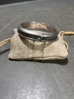 Antique Silver Bangle - Marked - 4