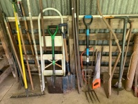 Asstd Lot of Garden Tools inc. Crowbars, Spade etc.