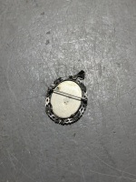 Antique Hand Painted Brooch Pendant - Marked - 2