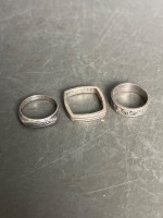 5 x Silver Rings - 5