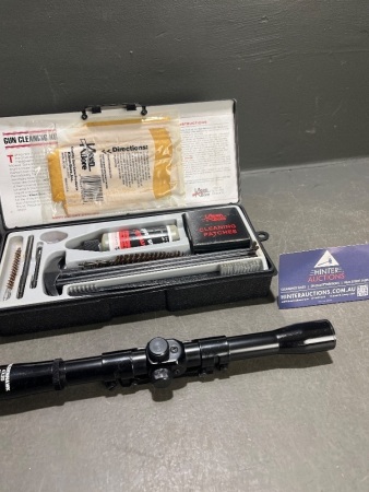 Gun Cleaning Kit for .22 or .23 with Rifle Scope 4 x 20