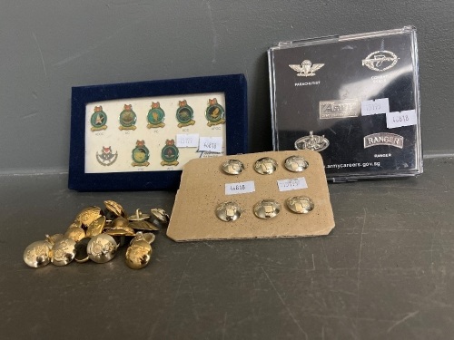 Military Set of Collectable Badges and Buttons