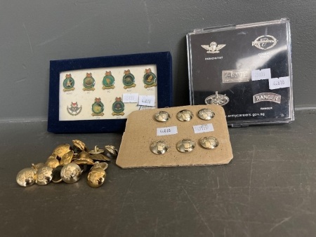 Military Set of Collectable Badges and Buttons