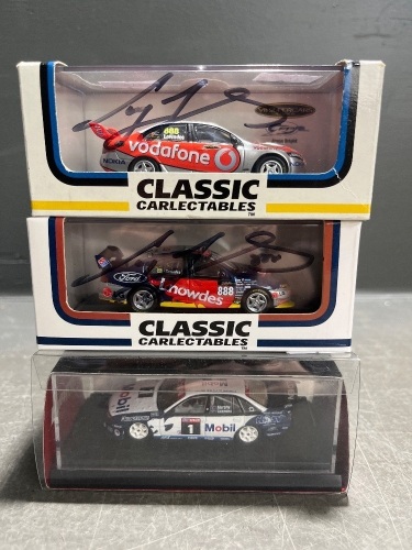 3 x Collectable Model Cars Signed