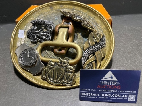 Mixed Lot of Belt Buckles Possibly Brass