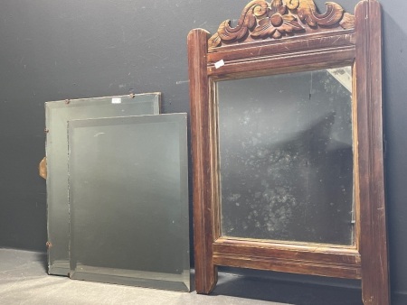 3 x Vintage Mirrors - One with frame