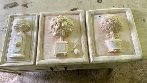 3 Moulded Ceramic Wall Plaques