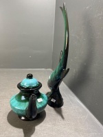 Blue Mountain Pottery Teapot including Fish Sculpture - 2