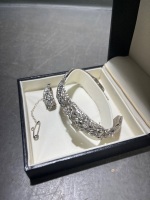 German Made Sterling Silver Bracelet and Brooch - 2