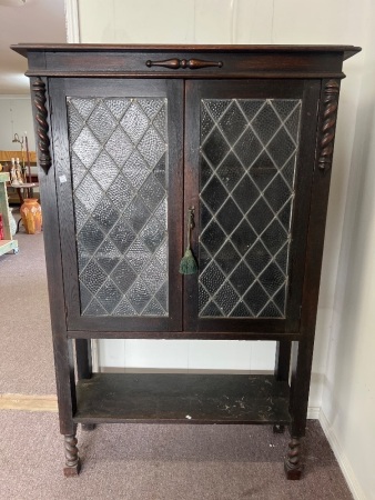 Art Deco Cabinet with Led Light Doors and Key