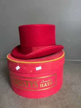 Christys' London Red Felt Hat in Hat Box