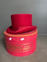 Christys' London Red Felt Hat in Hat Box