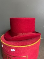 Christys' London Red Felt Hat in Hat Box - 3