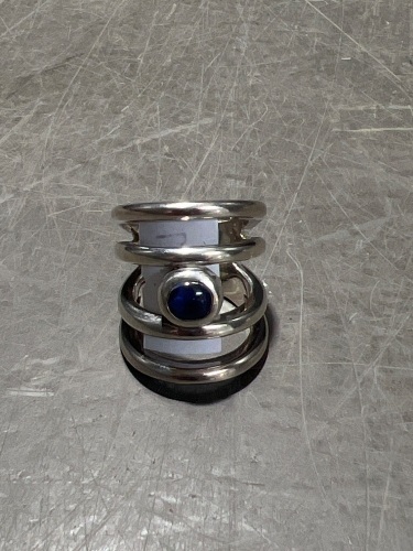 925 JWS Silver and Sapphire Ring