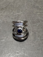 925 JWS Silver and Sapphire Ring