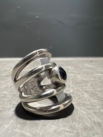 925 JWS Silver and Sapphire Ring - 3