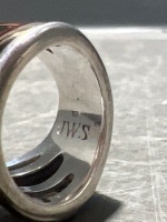 925 JWS Silver and Sapphire Ring - 4