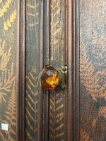 Dark Wood Antique-Style Corner Cabinet with Panelled Doors - 5