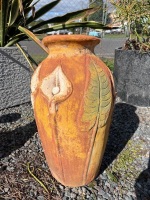 Textured Orange Terracotta Vase