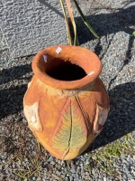 Textured Orange Terracotta Vase - 2
